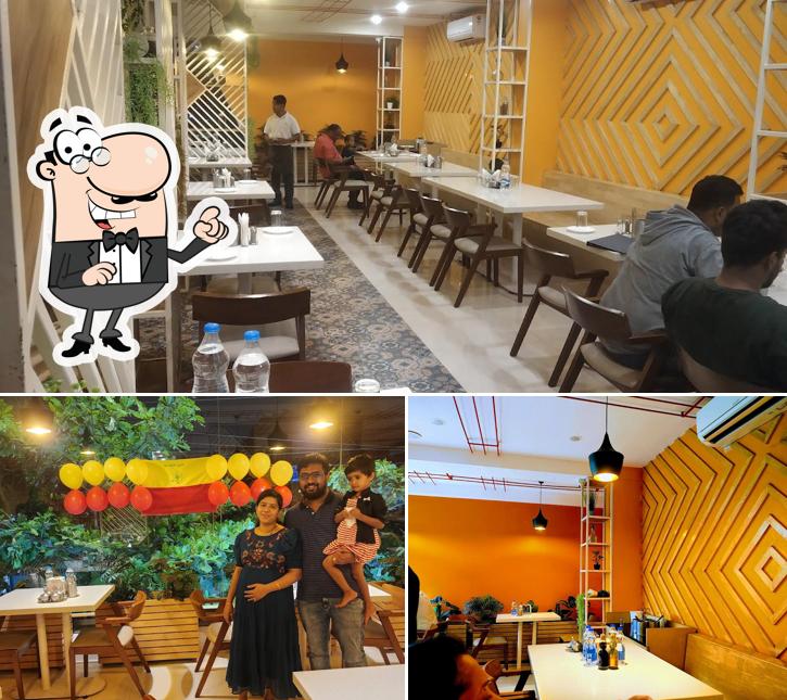 The interior of Swathi Restaurant
