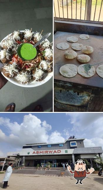 Check out the photo showing food and exterior at Hotel Ashirwad