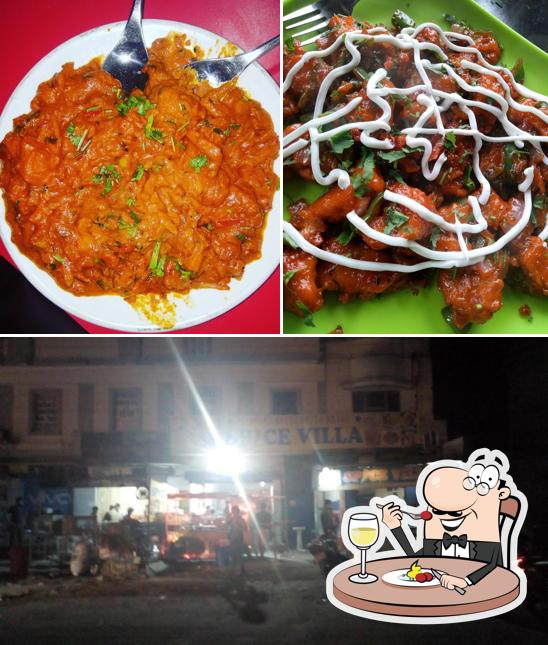 This is the photo showing food and exterior at SPICE VILLA