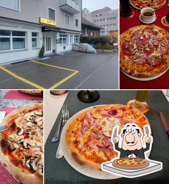 A Pizzeria Sapore-Holzofen, puoi assaggiare una bella pizza
