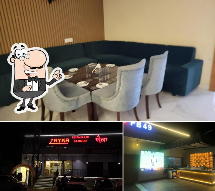 Among different things one can find interior and exterior at Zayka Restaurant Khamano