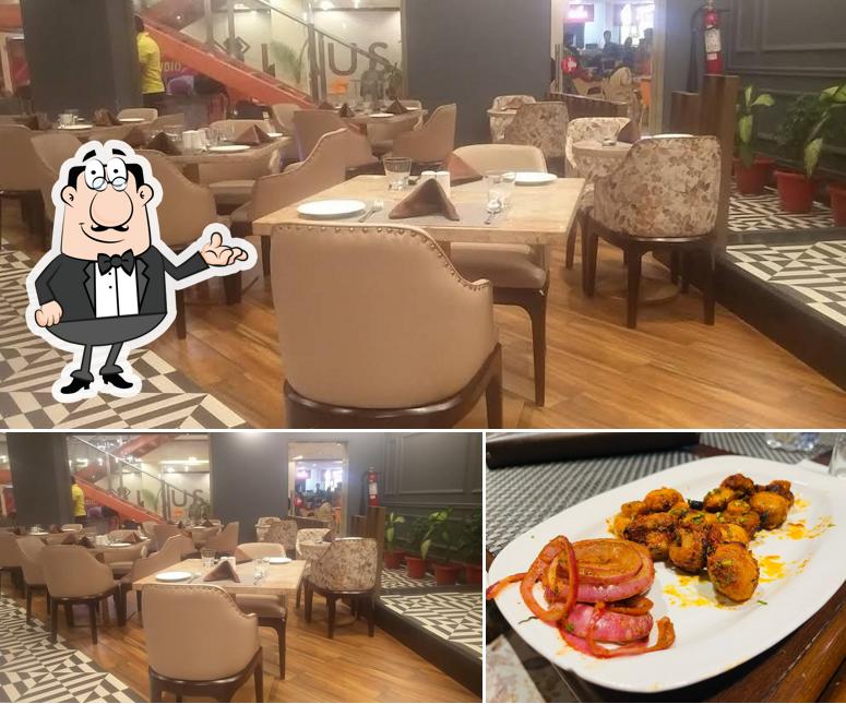 The photo of interior and beverage at Moti Mahal Delux, Maximus mall