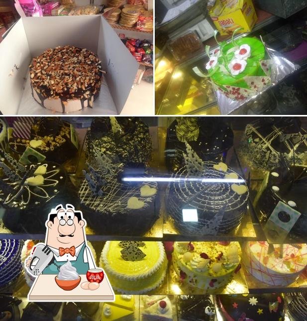 Jay Ambe Cake Shop serves a number of desserts