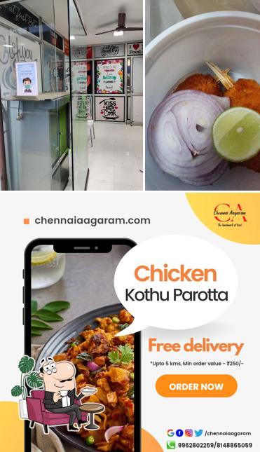 The interior of Chennai Aagaram சென்னை ஆகாரம்