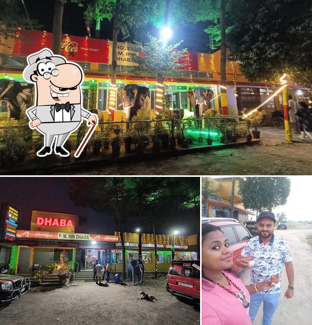 The photo of exterior and food at PM Dhaba