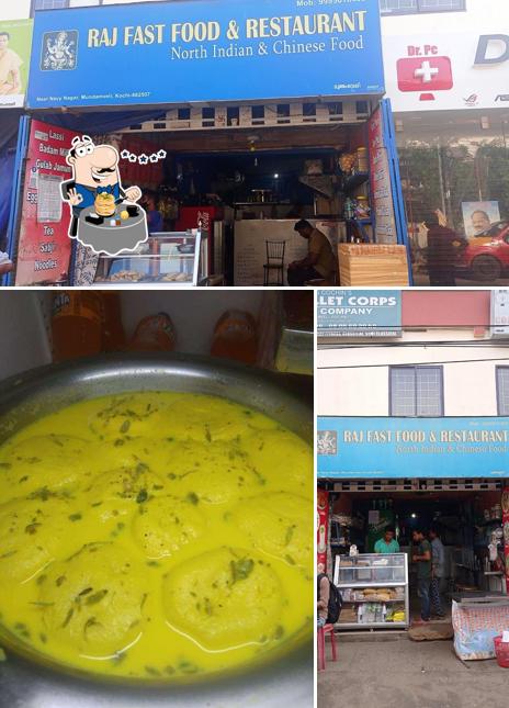Check out the image displaying food and exterior at Raj Fast Food