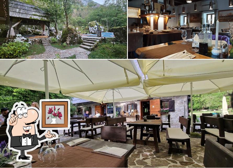 Gli interni di Restavracija Pristava Lepena