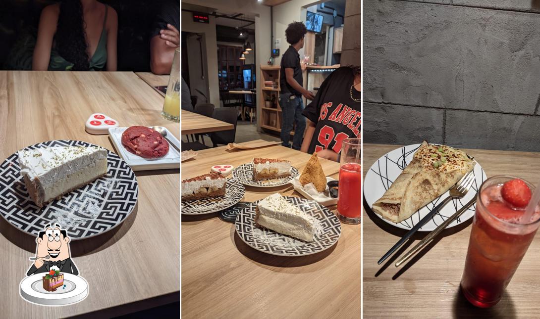 Bolo de chocolate em Fire Café