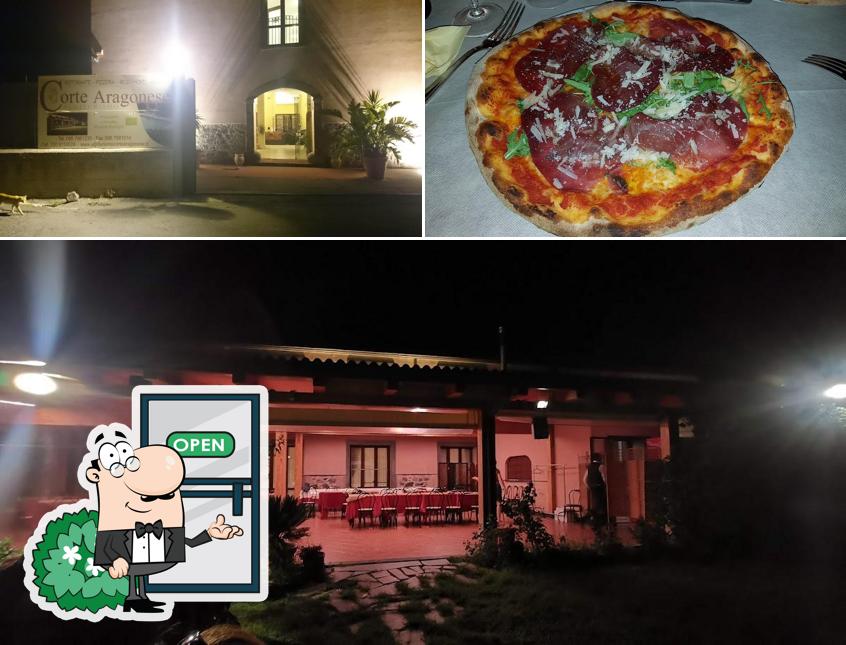 Tra le varie cose da Agriturismo Corte Aragonese si possono trovare la esterno e pizza
