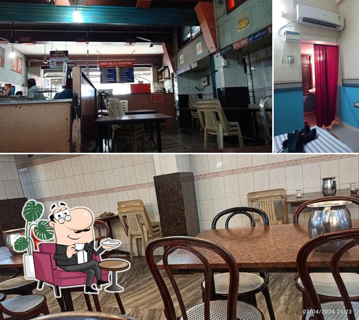 The interior of Bhats Hotel