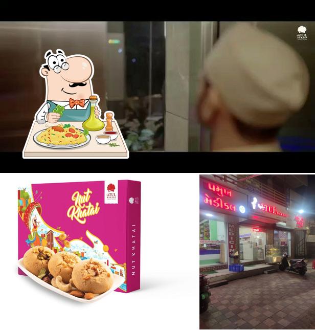 The picture of food and exterior at Atul Bakery Bholav Depo Bharuch