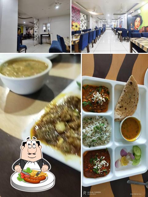 The picture of food and interior at Hotel Vrindavan Restaurant & Guest House