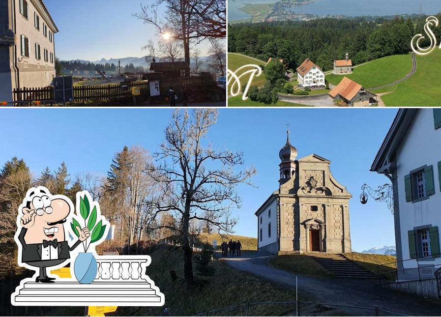 Jetez un coup d’œil à quoi ressemble Gasthaus St. Meinrad – Restaurant. Saal. Terrasse. Zimmer à l'extérieur