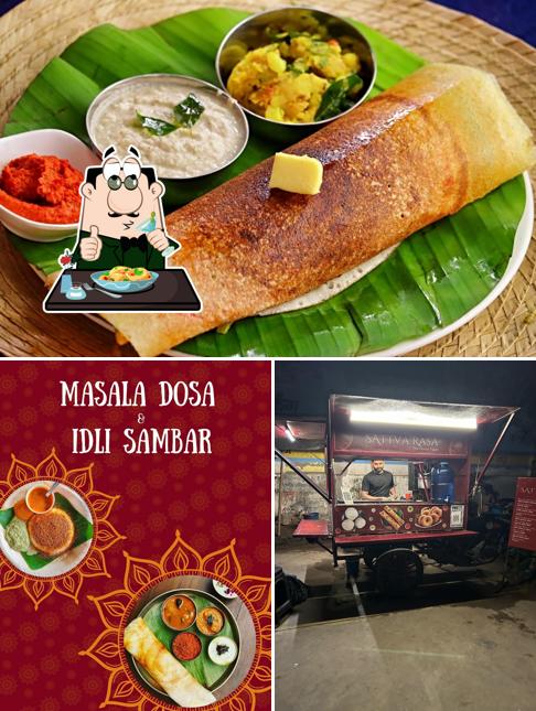 This is the image showing food and exterior at Sattva Rasa