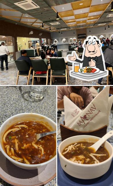 Among different things one can find food and interior at Manav Square