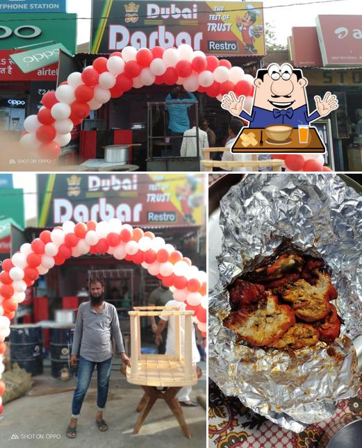 The image of food and exterior at Dubai Darbar