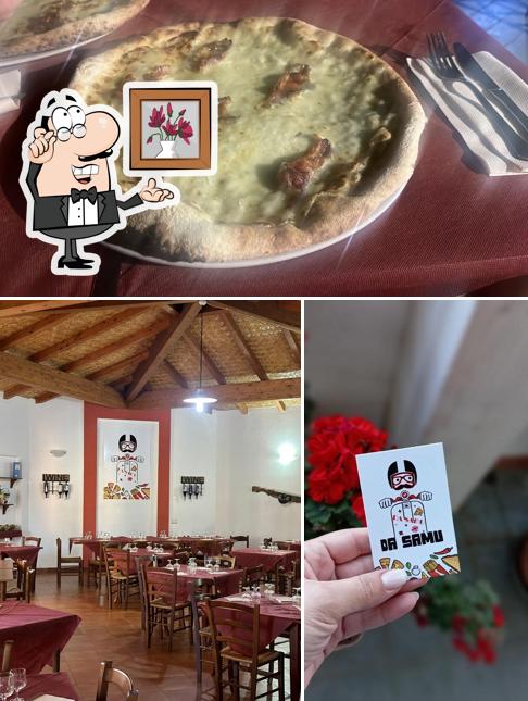 La foto di interni e pizza da Pizzeria da Samu Focacceria Ristopub