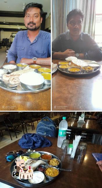 The restaurant's food and dining table