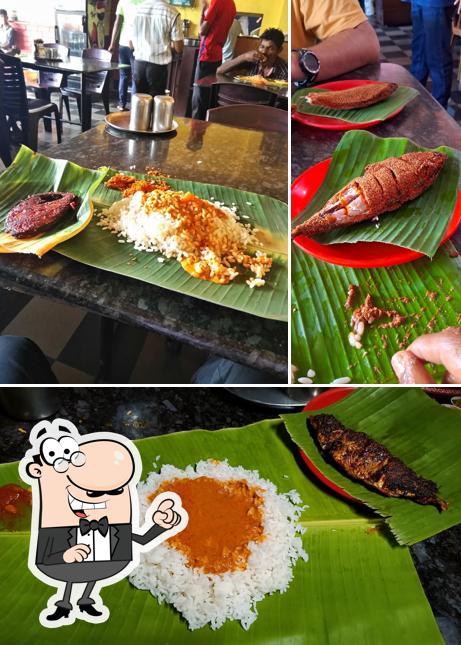 Check out the picture displaying interior and food at Hotel Pingara