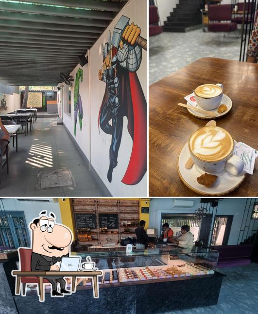 The interior of Kava Cafe Vijayawada