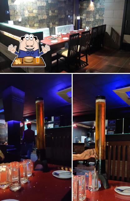 This is the image depicting food and interior at Leo bar