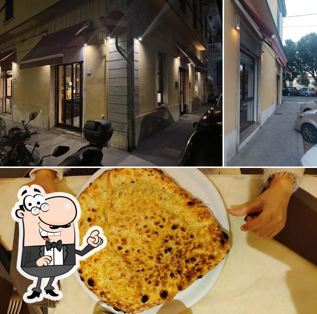Questa è la foto che presenta la esterno e cibo di Giustino's