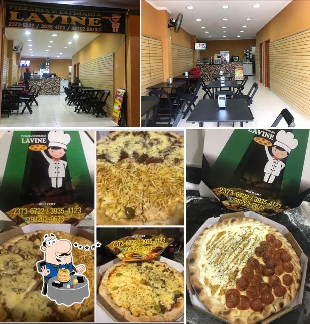 A comida e interior do restaurante