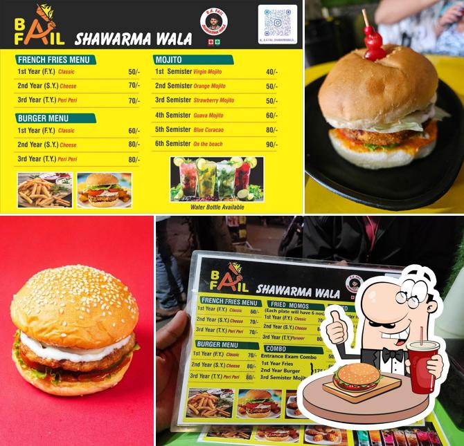 Order a burger at B A FAIL SHAWARMAWALA