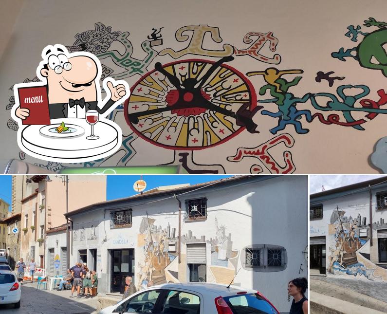 Tra le varie cose da Bar da candela si possono trovare la cibo e esterno