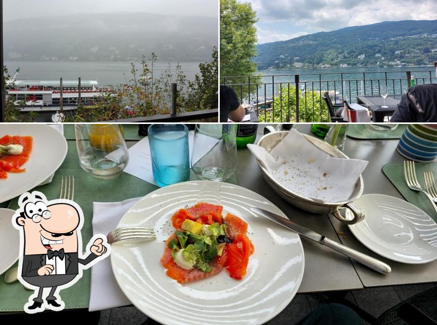 La esterno e cibo del ristorante