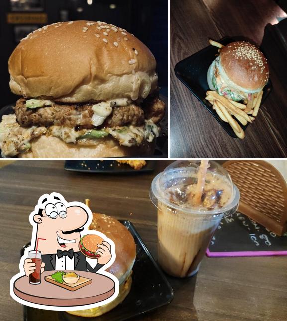 Try out a burger at CROSSROADS