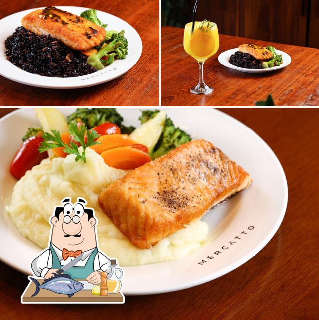 Salmão grelhado em Mercatto Mall