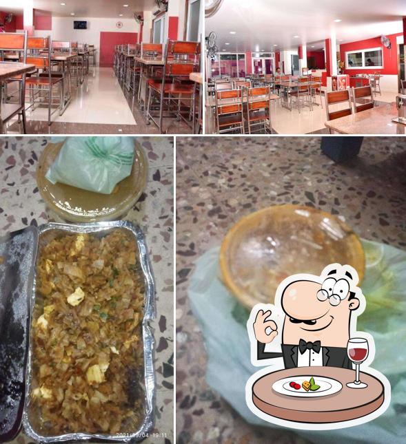 This is the picture showing food and interior at Saravana Parottas