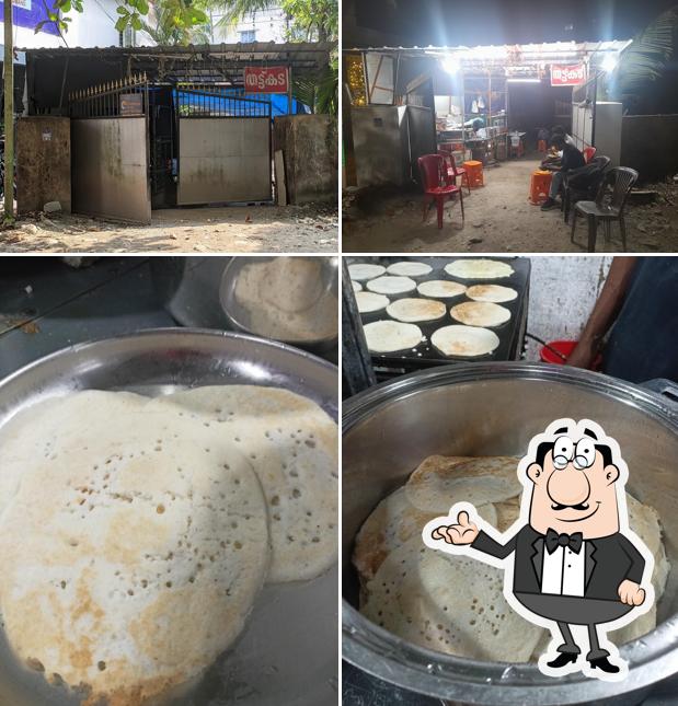 The picture of Thattukada’s interior and food