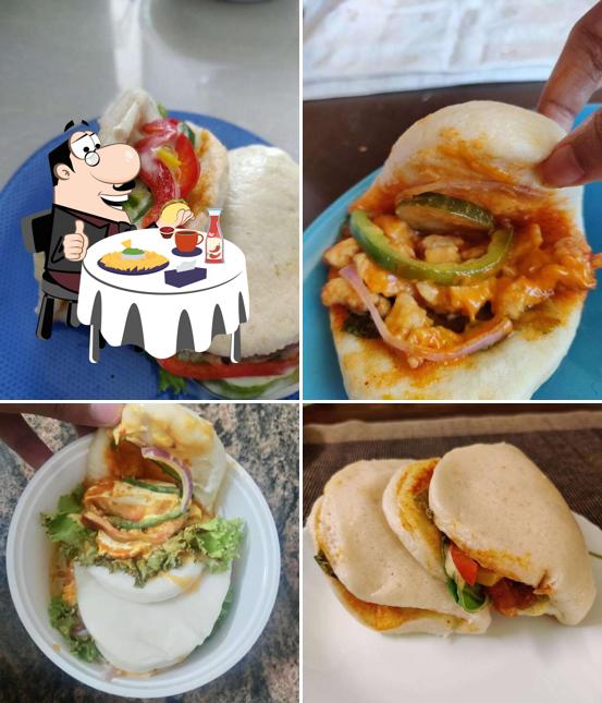 Order a burger at Auntie Fung's