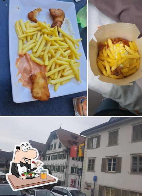 Questa è la foto che mostra la cibo e interni di Pizza Sofra Stans GmbH