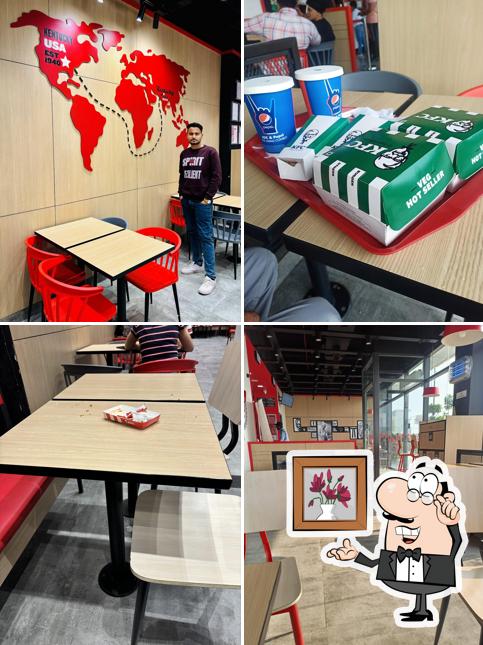 Take a seat at one of the tables at KFC