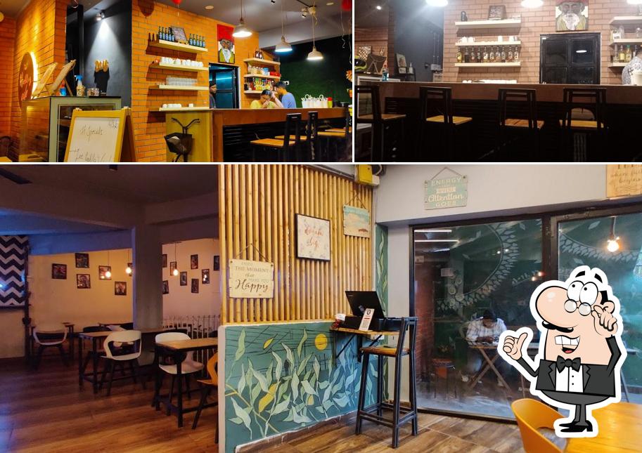 Take a seat at one of the tables at The Hashtag Cafe