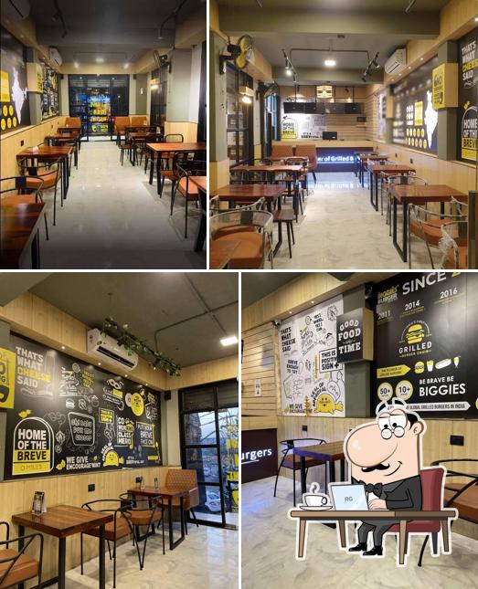 The interior of Biggies Burger