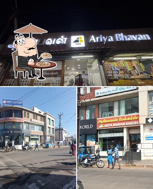 Take a look at the picture showing exterior and interior at Ariyabhavan bakers