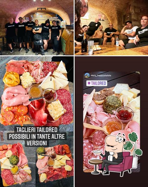 Questa è la immagine che presenta la interni e cibo di Tailored Cocktail Bar