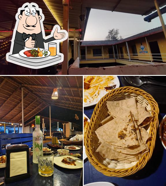 The picture of food and exterior at Vibes and Tides Beach Resort By Enlightened vagabonds