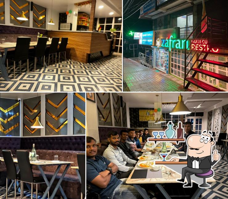 Take a seat at one of the tables at Zafran Multicuisine Restro