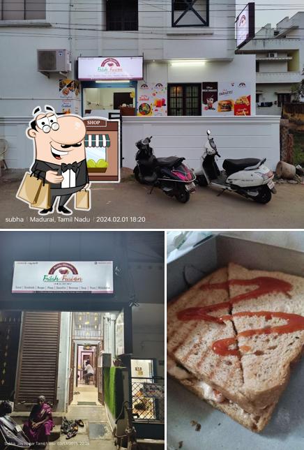 Among different things one can find exterior and food at Fresh Fusion