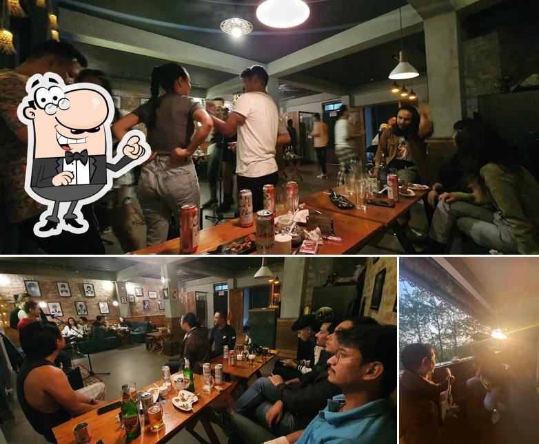 Take a look at the image displaying interior and exterior at Jimmy's Lagerhouse
