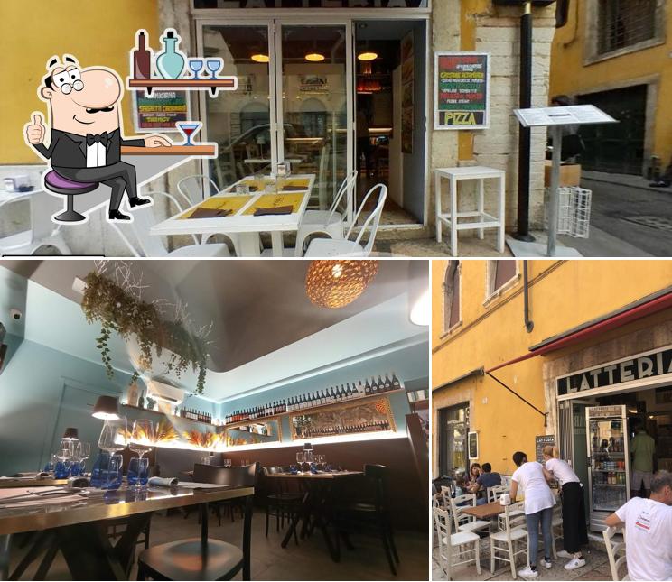 Gli interni di Latteria Verona ristorante