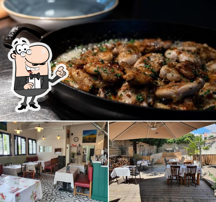 La intérieur et nourriture du restaurant