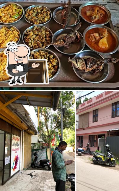 The restaurant's exterior and food