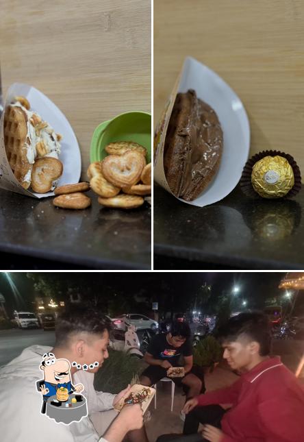 This is the picture showing food and exterior at Wafflemania
