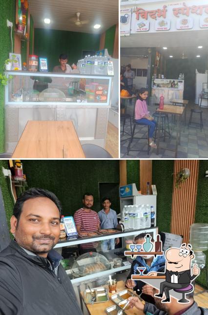 The interior of Vidarbha Special Aaloo Bonda Palak Vada Rassa Moong Vada Rassa